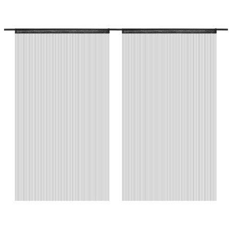 vidaXL Fadenvorhänge 2 Stk. 100 x 250 cm Schwarz
