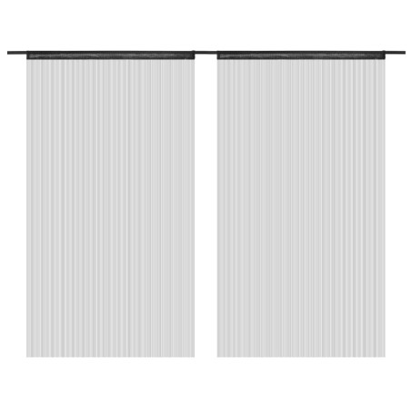 vidaXL Fadenvorhänge 2 Stk. 140 x 250 cm Schwarz