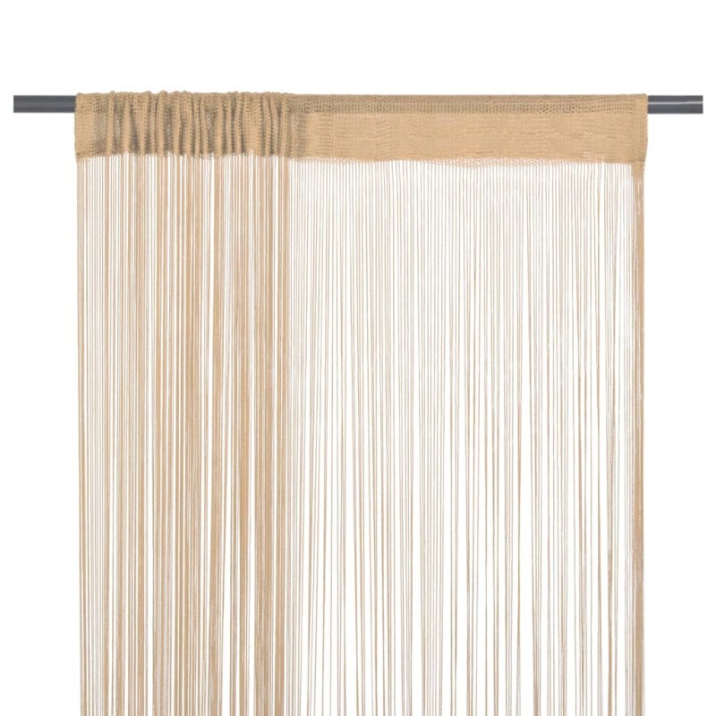 vidaXL Fadenvorhänge 2 Stk. 100 x 250 cm Beige vidaXL Fadenvorhänge 2 Stk. 100 x 250 cm Beige
