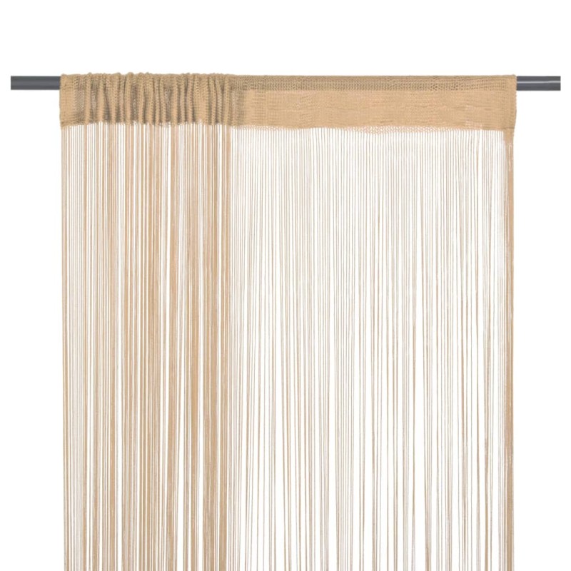 vidaXL Fadenvorhänge 2 Stk. 140 x 250 cm Beige vidaXL Fadenvorhänge 2 Stk. 140 x 250 cm Beige