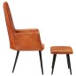 Ohrensessel mit Hocker Hellbraun Echtleder Ohrensessel mit Hocker Hellbraun Echtleder