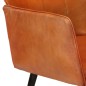 Ohrensessel mit Hocker Hellbraun Echtleder Ohrensessel mit Hocker Hellbraun Echtleder