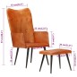 Ohrensessel mit Hocker Hellbraun Echtleder Ohrensessel mit Hocker Hellbraun Echtleder