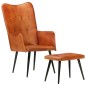 Ohrensessel mit Hocker Hellbraun Echtleder Ohrensessel mit Hocker Hellbraun Echtleder
