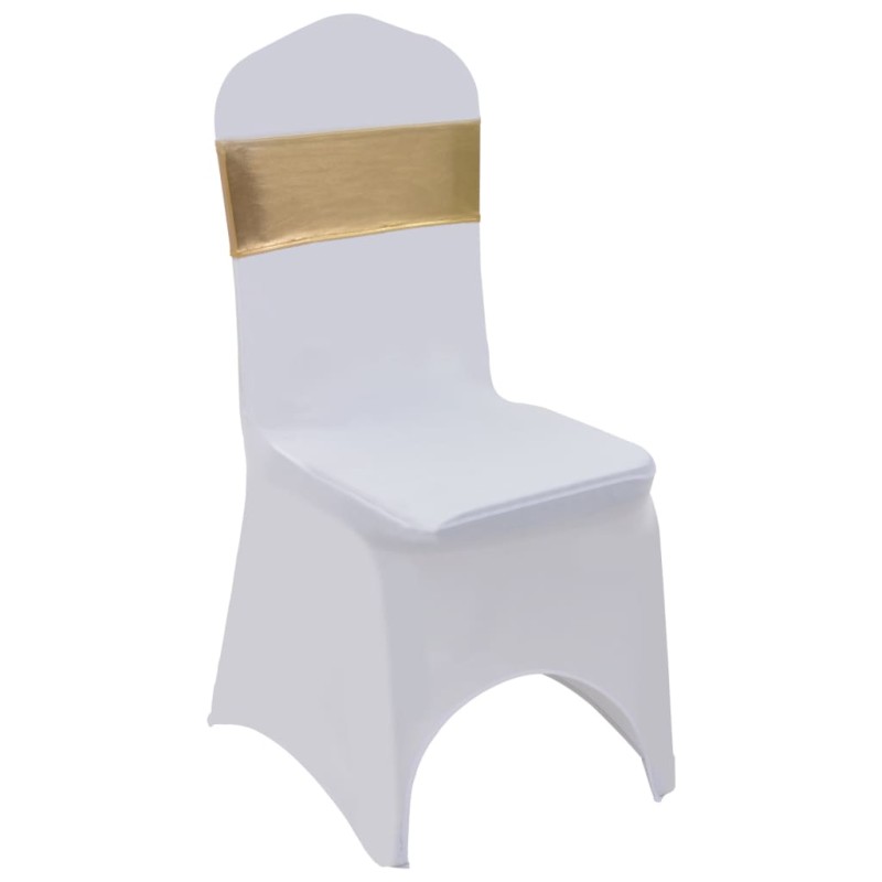 vidaXL 25 Stk. Dehnbare Stuhlbänder mit Diamantenschnalle Golden vidaXL 25 Stk. Dehnbare Stuhlbänder mit Diamantenschnalle Golden