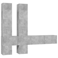 vidaXL 6-tlg. TV-Schrank-Set Betongrau Holzwerkstoff
