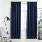 vidaXL Verdunkelungsvorhänge mit Haken 2 Stk. Blau 140x175cm vidaXL Verdunkelungsvorhänge mit Haken 2 Stk. Blau 140x175cm