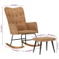 Schaukelstuhl mit Hocker Braun Vintage Canvas Schaukelstuhl mit Hocker Braun Vintage Canvas