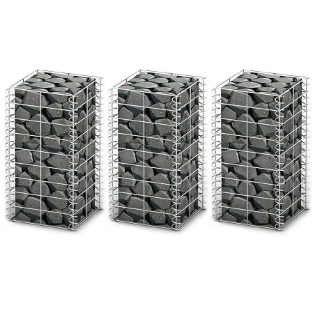 vidaXL Gabionen-Set 3-tlg. Verzinkter Draht 25×25×50 cm 