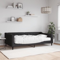 vidaXL Tagesbett mit Matratze Schwarz 100x200 cm Stoff