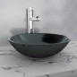 vidaXL Waschbecken Hartglas 42 cm schwarz vidaXL Waschbecken Hartglas 42 cm schwarz
