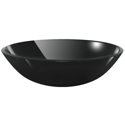 vidaXL Waschbecken Hartglas 42 cm schwarz