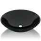 vidaXL Waschbecken Hartglas 42 cm schwarz vidaXL Waschbecken Hartglas 42 cm schwarz