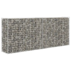 vidaXL Gabionen-Steinkorb Stahl 85×30×200 cm Silbern