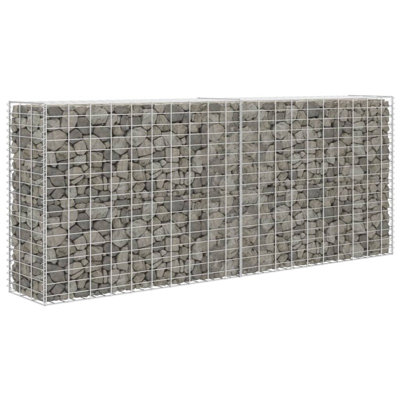 vidaXL Gabionen-Steinkorb Stahl 85×30×200 cm Silbern vidaXL Gabionen-Steinkorb Stahl 85×30×200 cm Silbern