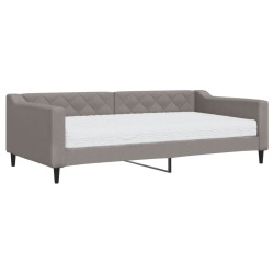 vidaXL Tagesbett mit Matratze Taupe 100x200 cm Stoff