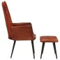 Ohrensessel mit Hocker Braun Echtleder Ohrensessel mit Hocker Braun Echtleder