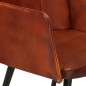 Ohrensessel mit Hocker Braun Echtleder Ohrensessel mit Hocker Braun Echtleder