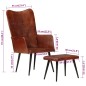 Ohrensessel mit Hocker Braun Echtleder Ohrensessel mit Hocker Braun Echtleder