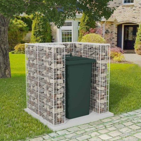 vidaXL Gabionen-Mülltonnenverkleidung für 1 Tonne Stahl 110x100x120cm  