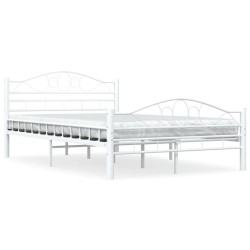 vidaXL Bettgestell Weiß Metall 140×200 cm