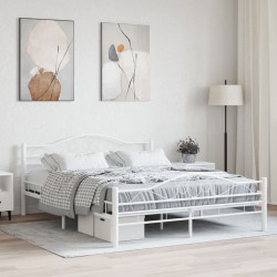 vidaXL Bettgestell Weiß Metall 160×200 cm 