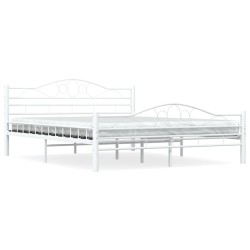 vidaXL Bettgestell Weiß Metall 160×200 cm 