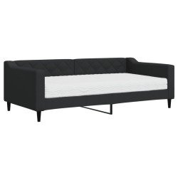 vidaXL Tagesbett mit Matratze Schwarz 90x190 cm Stoff