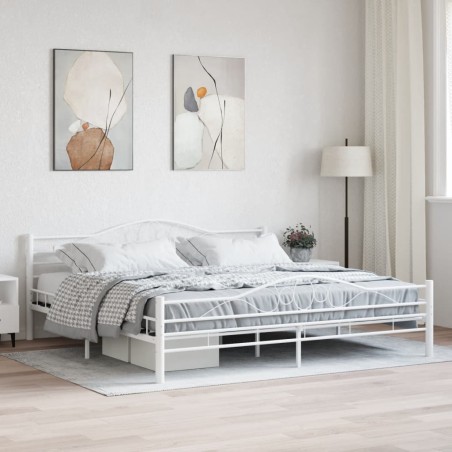 vidaXL Bettgestell Weiß Metall 180×200 cm