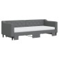vidaXL Tagesbett Ausziehbar mit Matratzen Dunkelgrau 80x200 cm Stoff vidaXL Tagesbett Ausziehbar mit Matratzen Dunkelgrau 80x200 cm Stoff
