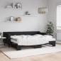 vidaXL Tagesbett Ausziehbar mit Matratzen Schwarz 80x200 cm Stoff vidaXL Tagesbett Ausziehbar mit Matratzen Schwarz 80x200 cm Stoff