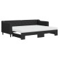 vidaXL Tagesbett Ausziehbar mit Matratzen Schwarz 80x200 cm Stoff vidaXL Tagesbett Ausziehbar mit Matratzen Schwarz 80x200 cm Stoff