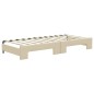 vidaXL Tagesbett Ausziehbar mit Matratzen Creme 80x200 cm Stoff vidaXL Tagesbett Ausziehbar mit Matratzen Creme 80x200 cm Stoff
