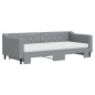 vidaXL Tagesbett Ausziehbar mit Matratze Hellgrau 90x200 cm Stoff