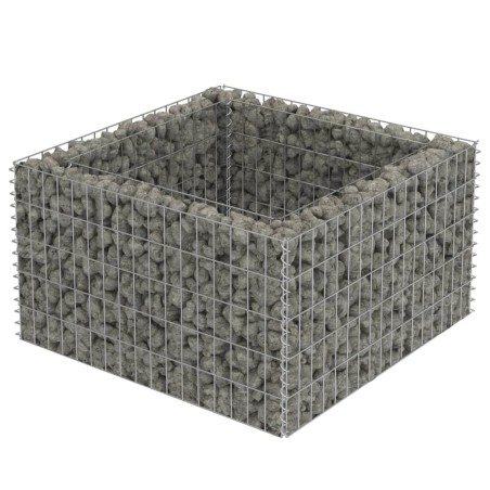 vidaXL Gabionen-Hochbeet Verzinkter Stahl 90×90×50 cm