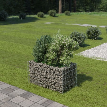 vidaXL Gabionen-Hochbeet Verzinkter Stahl 90×50×50 cm