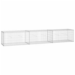 vidaXL Gabionenwand mit Abdeckung 300×50×50 cm Verzinkter Stahl
