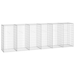 vidaXL Gabionenwand mit Abdeckung Verzinkter Stahl 300×50×100 cm