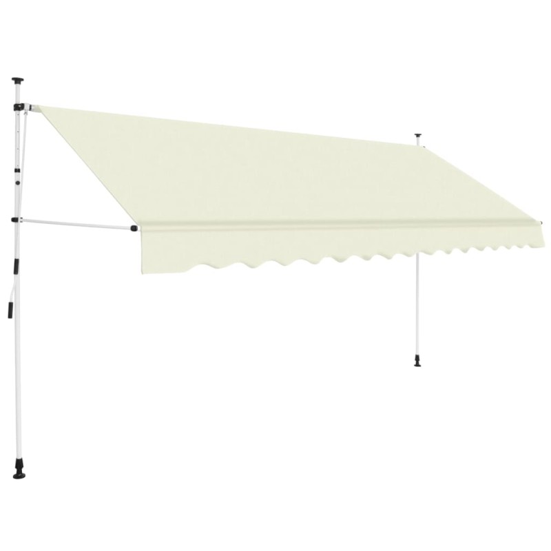 vidaXL Einziehbare Markise Handbetrieben 350 cm Cremeweiß vidaXL Einziehbare Markise Handbetrieben 350 cm Cremeweiß