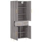 Highboard Grau Sonoma 69,5x34x180 cm Holzwerkstoff Highboard Grau Sonoma 69,5x34x180 cm Holzwerkstoff