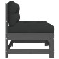 vidaXL Mittelsofa mit Kissen Grau Massivholz Kiefer vidaXL Mittelsofa mit Kissen Grau Massivholz Kiefer