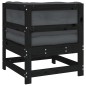 vidaXL Ecksofa mit Kissen Schwarz Massivholz Kiefer vidaXL Ecksofa mit Kissen Schwarz Massivholz Kiefer
