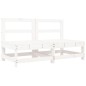 vidaXL Mittelsofas mit Kissen 2 Stk. Weiß Massivholz Kiefer vidaXL Mittelsofas mit Kissen 2 Stk. Weiß Massivholz Kiefer