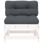 vidaXL Mittelsofas mit Kissen 2 Stk. Weiß Massivholz Kiefer vidaXL Mittelsofas mit Kissen 2 Stk. Weiß Massivholz Kiefer