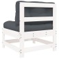 vidaXL Mittelsofas mit Kissen 2 Stk. Weiß Massivholz Kiefer vidaXL Mittelsofas mit Kissen 2 Stk. Weiß Massivholz Kiefer
