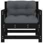 vidaXL Gartenstühle mit Kissen 2 Stk. Schwarz Massivholz Kiefer vidaXL Gartenstühle mit Kissen 2 Stk. Schwarz Massivholz Kiefer