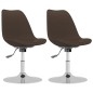 vidaXL Esszimmerstühle 2 Stk. Drehbar Dunkelbraun Stoff vidaXL Esszimmerstühle 2 Stk. Drehbar Dunkelbraun Stoff