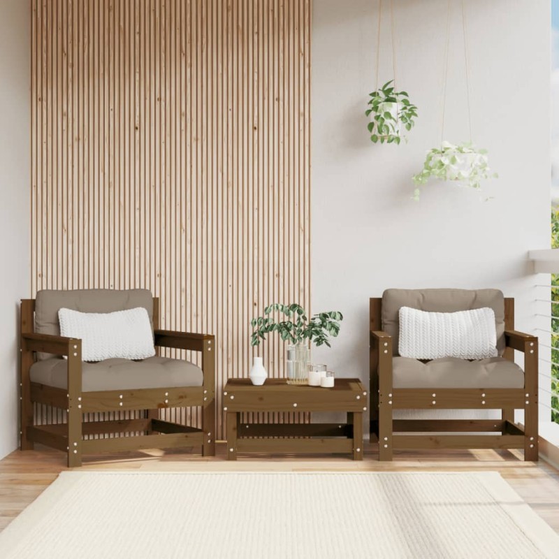 vidaXL Gartenstühle mit Kissen 2 Stk. Honigbraun Massivholz Kiefer vidaXL Gartenstühle mit Kissen 2 Stk. Honigbraun Massivholz Kiefer