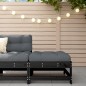 vidaXL Gartenhocker mit Kissen Schwarz Massivholz Kiefer vidaXL Gartenhocker mit Kissen Schwarz Massivholz Kiefer