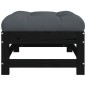 vidaXL Gartenhocker mit Kissen Schwarz Massivholz Kiefer vidaXL Gartenhocker mit Kissen Schwarz Massivholz Kiefer